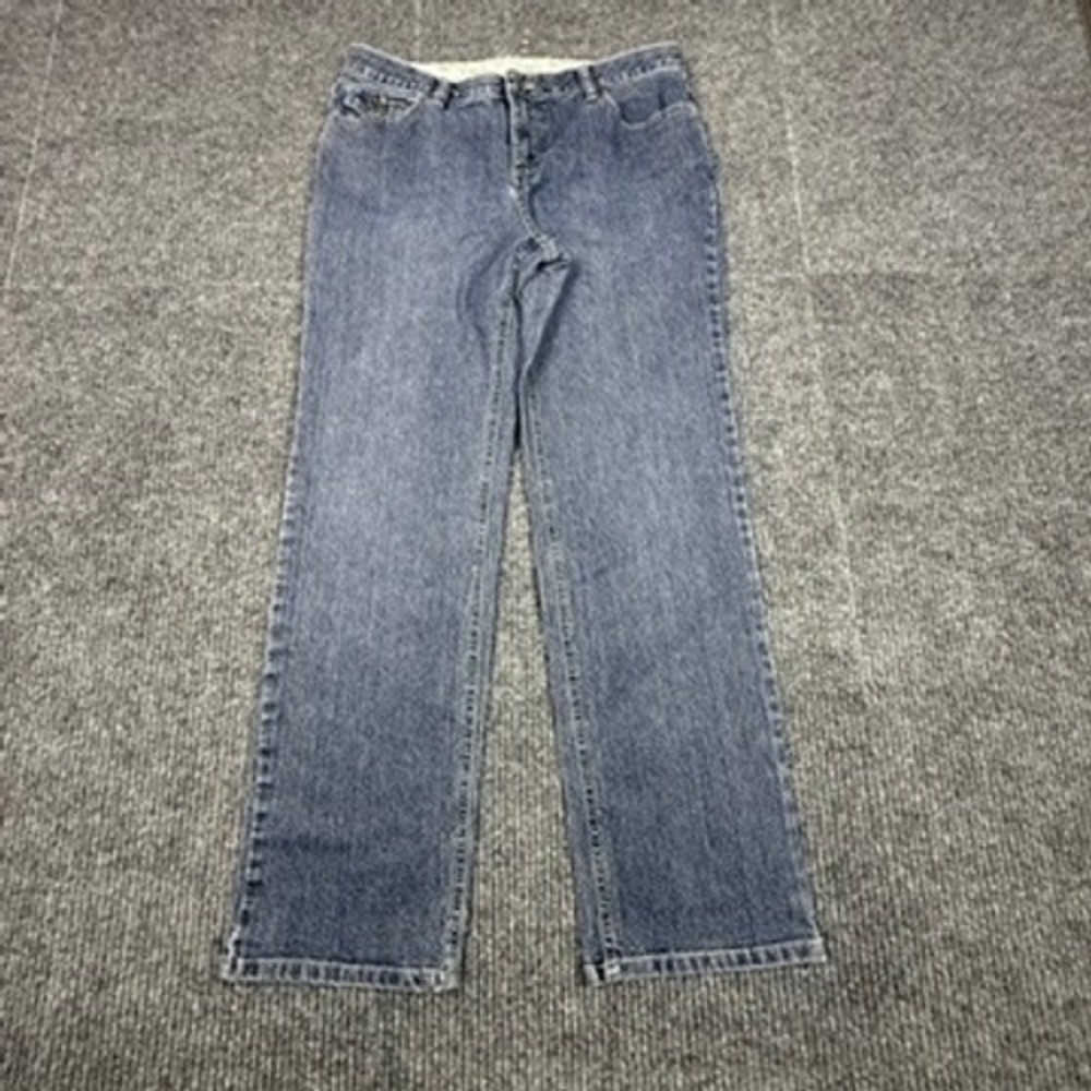 Cato Premium Womens 10P Straight Leg Jeans Medium Wash Stretch Denim RN37080